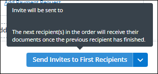 Send invites to first recipients screenshot